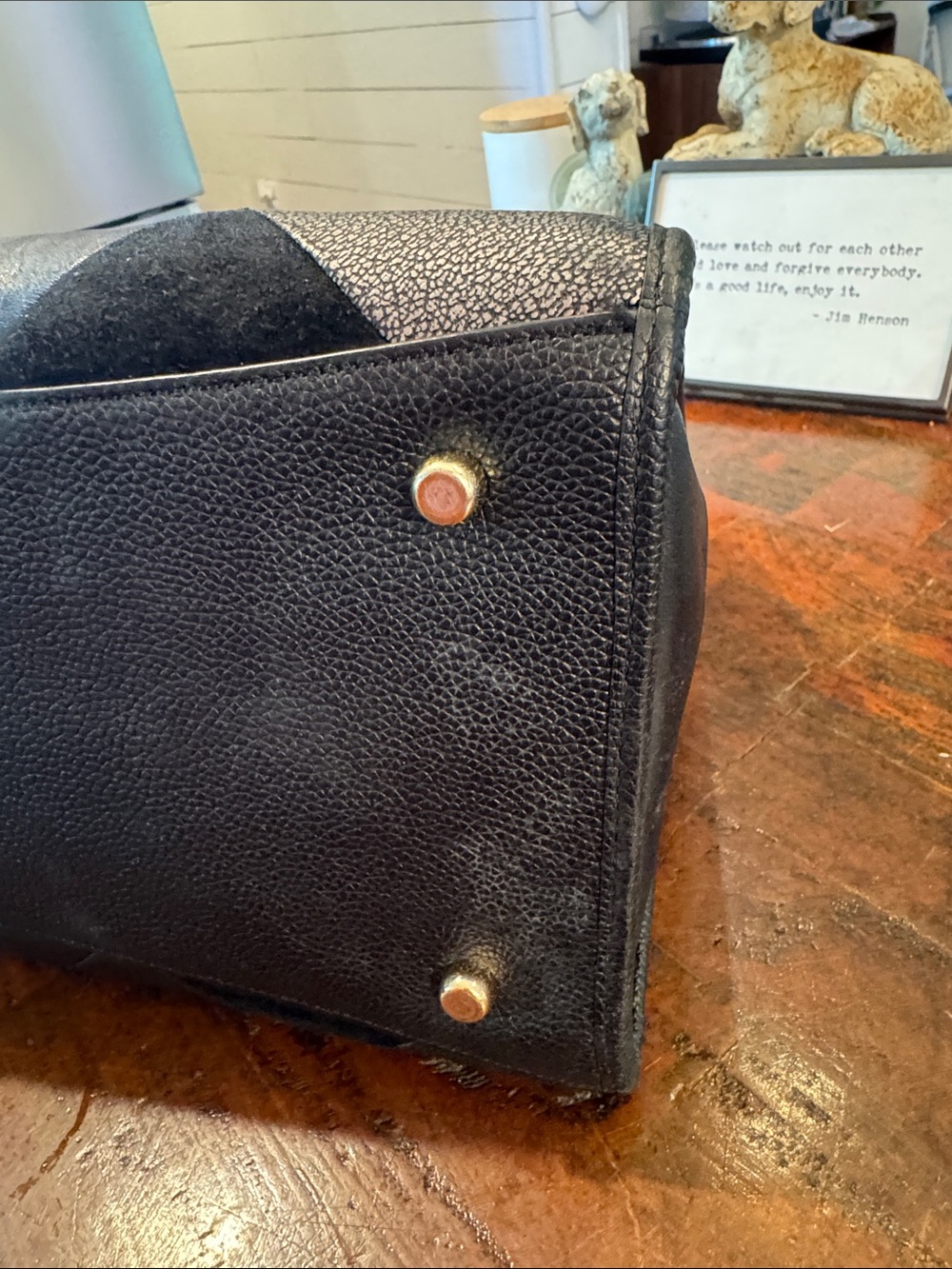 Coach Black Patchwork Leather & Suede Satchel - Picture 8 of 16